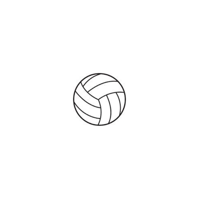 Black and white image of a volleyball