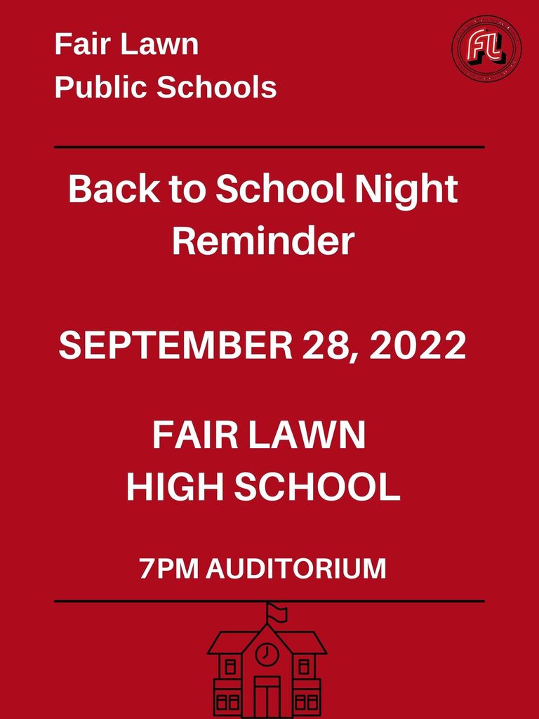 back to school flyer with logo and school graphic