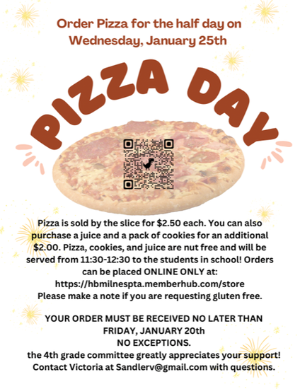 January 25 pizza sale