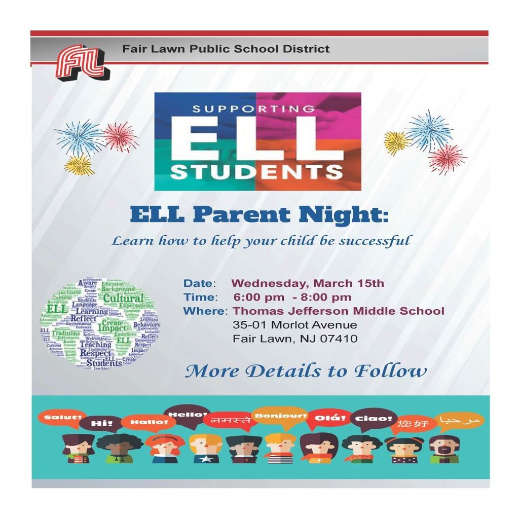 flyer with fireworks