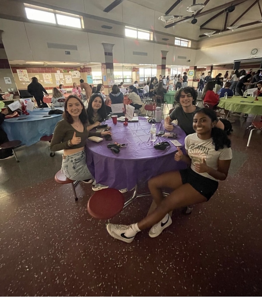 students at a table
